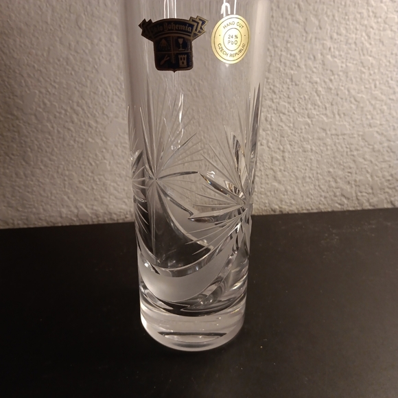 STUNNING NEW Bohemian Cut Crystal 7" Tall Tumbler Made in Czech Republic. - Picture 7 of 7